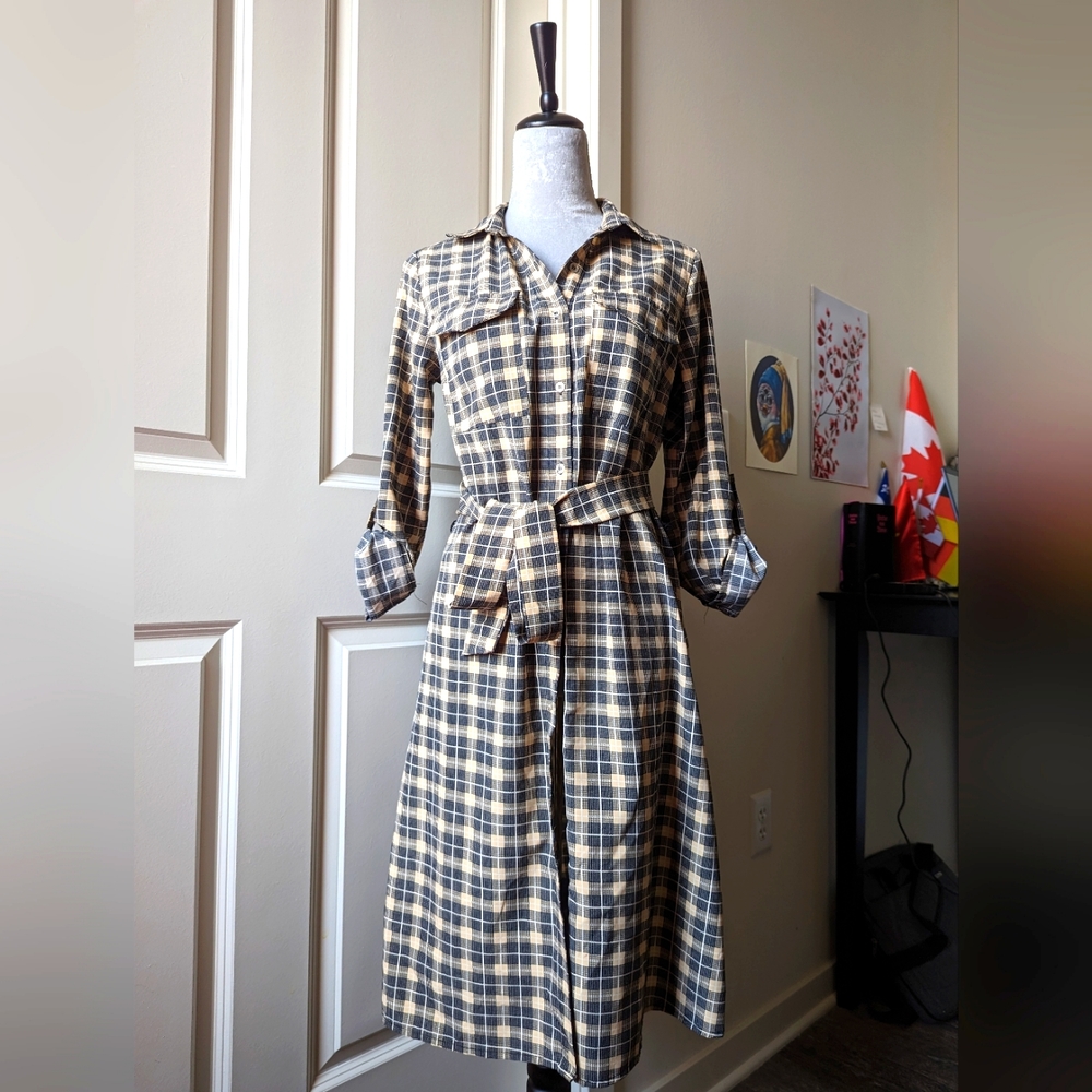 NY COLLECTION Belted Shirt Dress